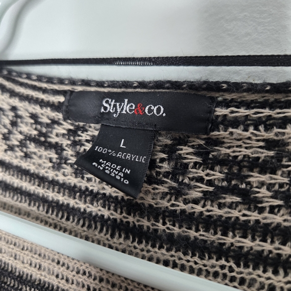 Style & Co Asymmetrical Aztec Printed Woven Open Front Shawl Poncho L - Picture 5 of 6